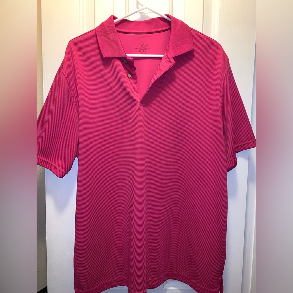 Beverly Hills polo club, short sleeve, pink dress shirt